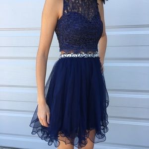 Dark Blue 2-piece Dress